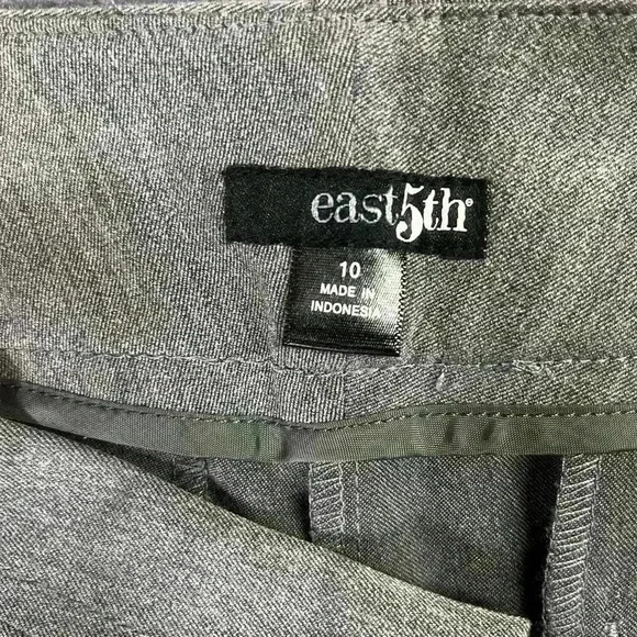 East 5th Wide Leg Gray Dress Pants Womens 10 Charcoal Stretch Cute work 0728 - Picture 2 of 11